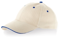 Бейсболка "New Castle" 6-ти панельная, натуральный/синий Бейсболка "New Castle" 6-ти панельная, натуральный/синий