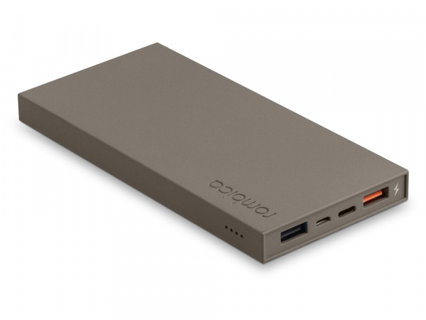 Внешний аккумулятор Rombica NEO ARIA Stone, 10000мАч, Soft-touch, PD, QCharge, Type-C, тёмно-серый