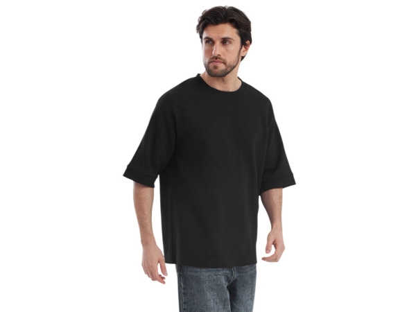 Футболка Kyoto из джерси 180 г/м2 с пич отделкой, унисекс, черный