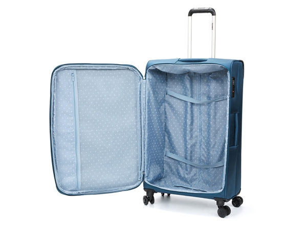 Чемодан TORBER ВИВИ, синий, полиэстер, 48 х 28 х 78 см, 89 л