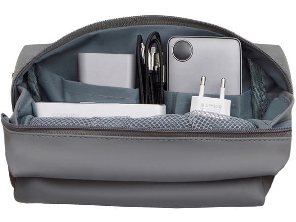 Органайзер для электроники и проводов из искусственной кожи "Sofit", серый