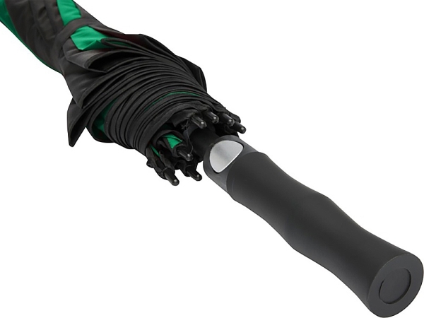 Джефф 30-дюймовый ветрозащитный зонт-трость, зеленый/черный