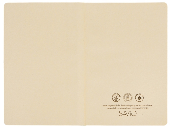 Блокнот А5 из переработанного тростника и RPET "Adiantum", 80 листов, гибкая обложка, синий