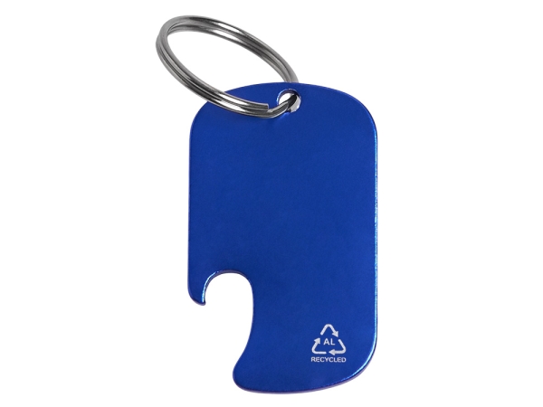 Брелок-открывалка из переработанного алюминия "Flatter", синий
