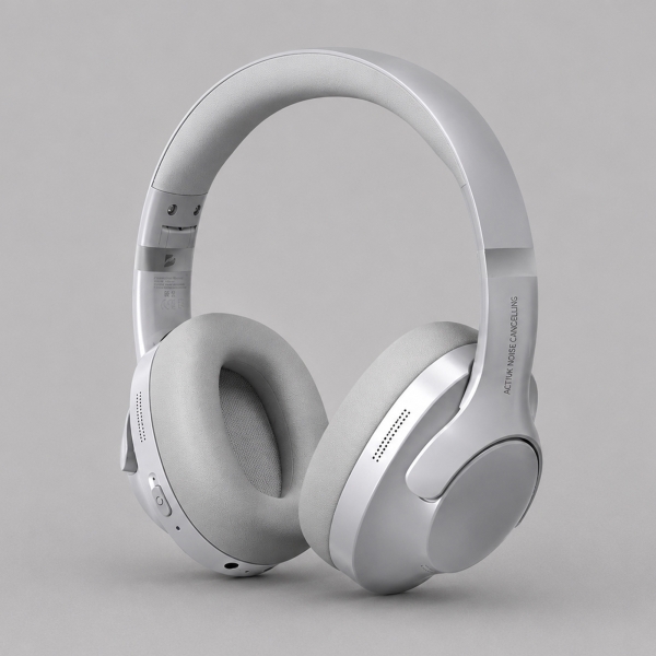 Беспроводные накладные наушники Stereo Ultra ANC, BT 5.4, ANC/ENC, 500мАч, серебристый, Deppa