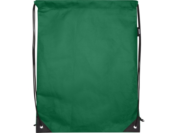 Рюкзак-мешок  на шнурке «Evergreen» из переработанного нетканого материала, зеленый