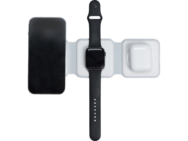 Беспроводное зарядное устройство 3-в-1 «Road», 15 Вт, белый