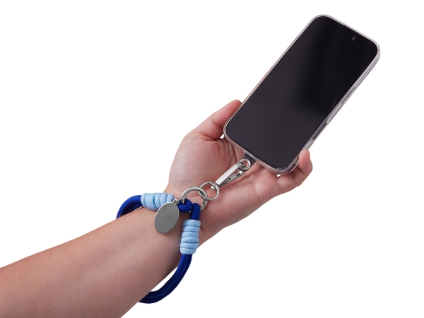 Брелок-браслет "Bohemian" c тканевым держателем для телефона, синий
