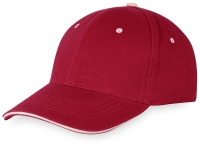 Бейсболка "New Castle" 6-ти панельная, красный/натуральный Бейсболка "New Castle" 6-ти панельная, красный/натуральный