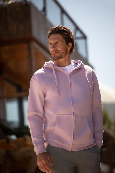 Толстовка мужская на молнии с капюшоном Amsterdam, светло-оранжевая