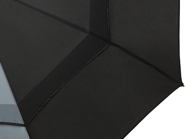 Джефф 30-дюймовый ветрозащитный зонт-трость, серый/черный