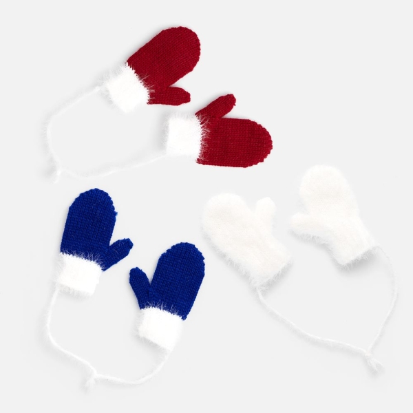 Подвеска на елку «Вьюшка», варежки, красная