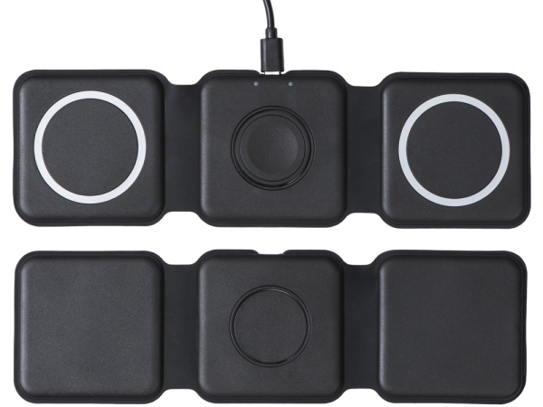 Беспроводное зарядное устройство 3-в-1 «Road», 15 Вт, черный