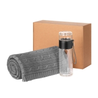 Подарочный набор Terso, Fado, серый (плед, термобутылка) Подарочный набор Terso, Fado, серый (плед, термобутылка)