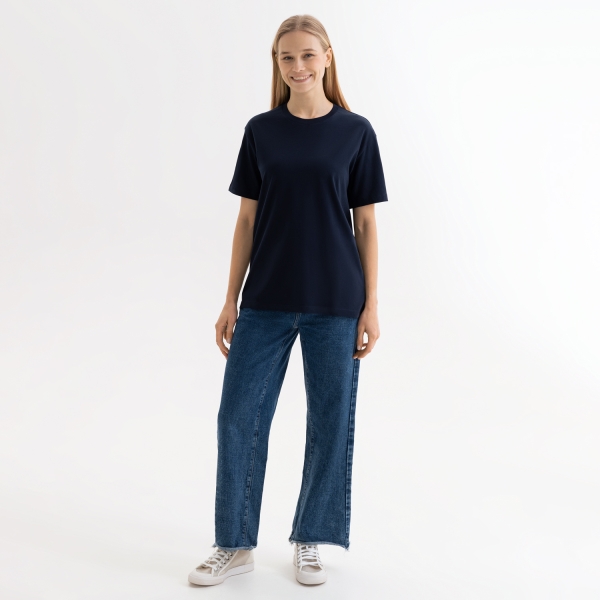 Футболка унисекс KRIS, 150 гр., темно-синяя, размер L