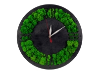 Часы Римские 1 со мхом настенные, цвет черный малахит, QRONA