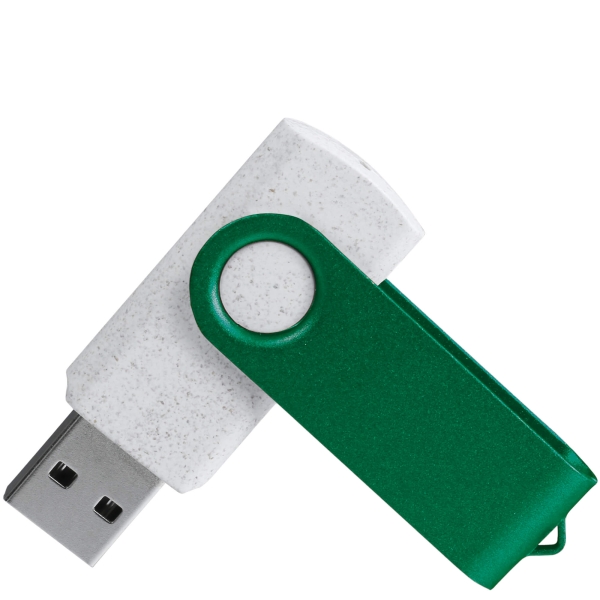 Флешка TWIST ECO Белая с зеленым 4027.07.02.32ГБ