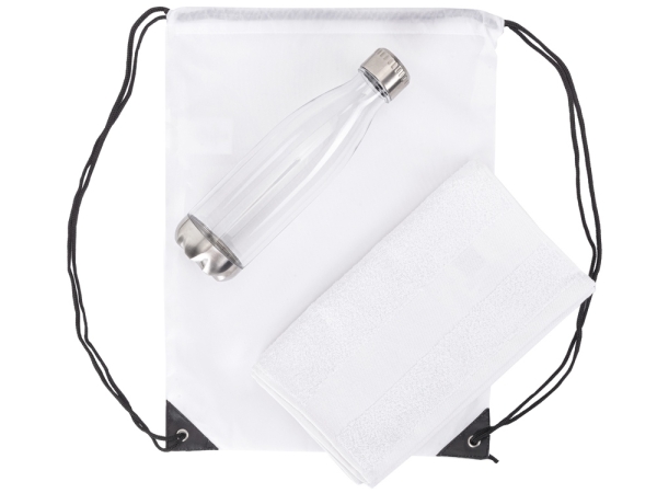 Спортивный набор с бутылкой и полотенцем «Beginner», белый