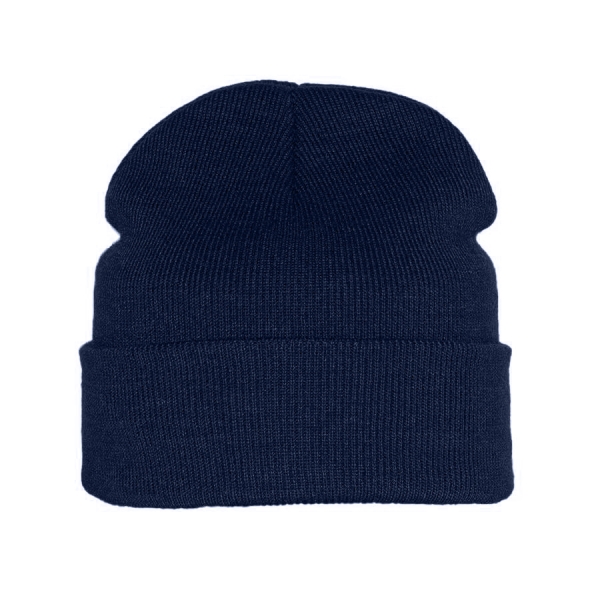 Шапка вязаная двойная "Essential", с отворотом, белый,100% акрил