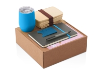 Набор с термокружкой, блокнотом, ручкой и ланчбоксом "Refreshment", голубой Набор с термокружкой, блокнотом, ручкой и ланчбоксом "Refreshment", голубой