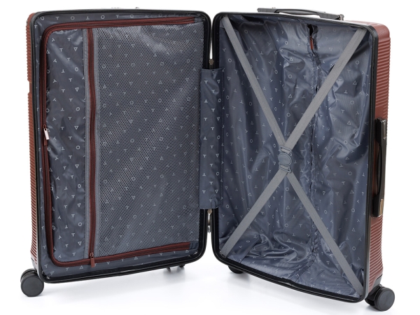 Чемодан TORBER Onego, бордовый, ABS-пластик, 79,5 х 51 х 29 см, 103 л