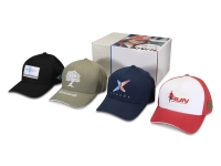 Коробка с образцами бейсболок из переработанных материалов - Белый Коробка с образцами бейсболок из переработанных материалов - Белый