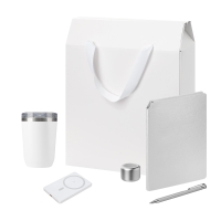 Подарочный набор Welcome Pack Premium, серебряный (термокружка, колонка, ежедневник, ручка, ЗУ, коробка-пакет) Подарочный набор Welcome Pack Premium, серебряный (термокружка, колонка, ежедневник, ручка, ЗУ, коробка-пакет)