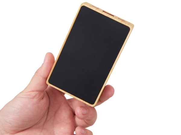 Внешний аккумулятор с подсветкой лого «Reedia S2», 5000 mAh, бамбук, черный