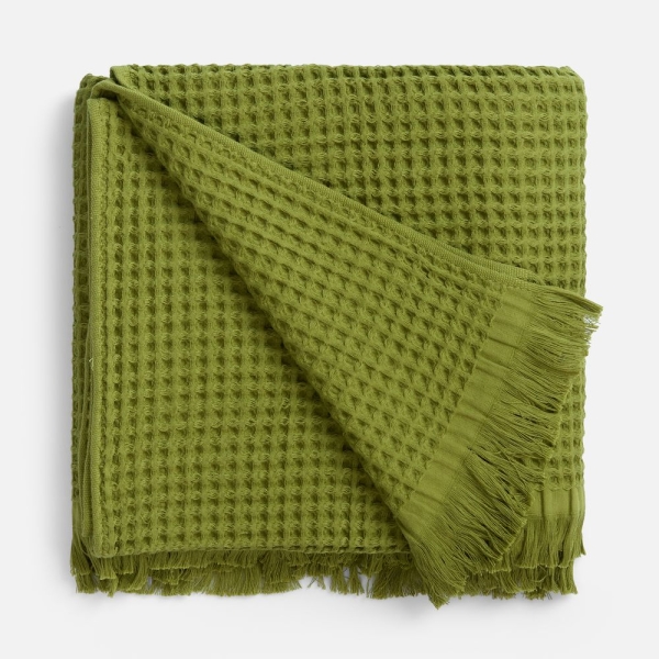 Плед вафельный Elenglect, зеленый