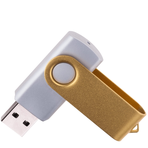 Флешка TWIST COLOR MIX Серебристая с золотистым 4016.06.17.8ГБ