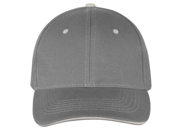 Бейсболка "New Castle" 6-ти панельная, серый/белый