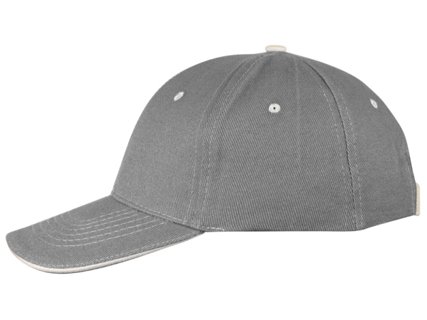 Бейсболка "New Castle" 6-ти панельная, серый/белый