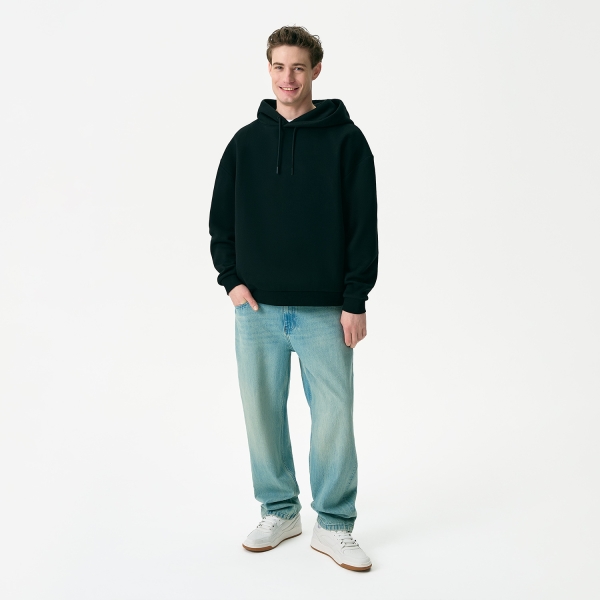 Худи релакс унисекс Баланс (Balance), с начесом, черный, размер XL/2XL