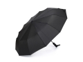 Зонт складной мужской TORBER, автомат, 3 сложения, черный, каркас сталь/файбергласс, эпонж, пластиковая ручка, диаметр 103 см