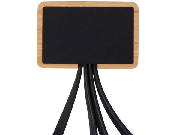 Кабель 3-в-1 с подсветкой лого «Reedia S6», бамбук, черный