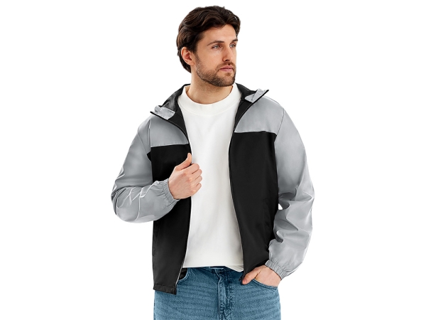 Ветровка светоотражающая «Рефлектор гибрид», светоотражающий/черный