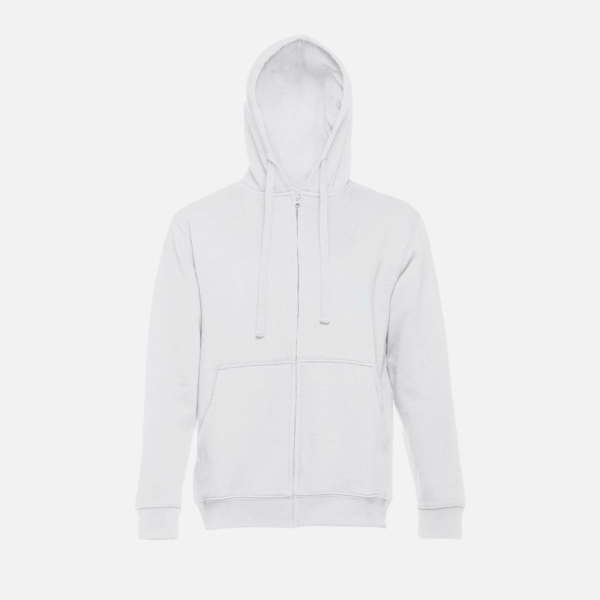 Толстовка мужская на молнии с капюшоном Amsterdam, белая