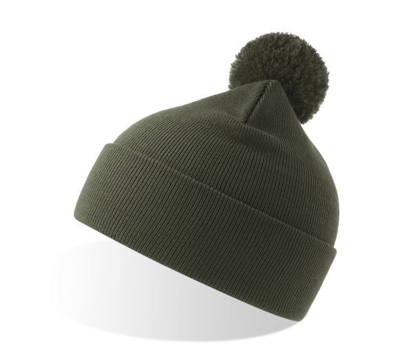 Шапка вязаная  двойная Wind-S с помпоном