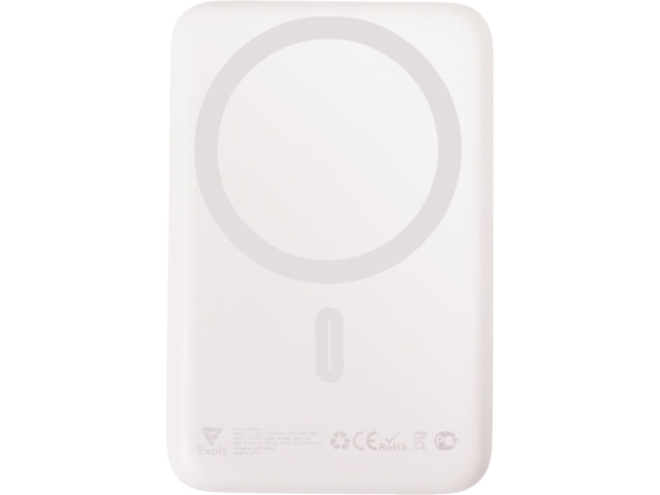 Магнитный внешний беспроводной аккумулятор «Polarix», QC/PD, 10000 мАч, слоновая кость