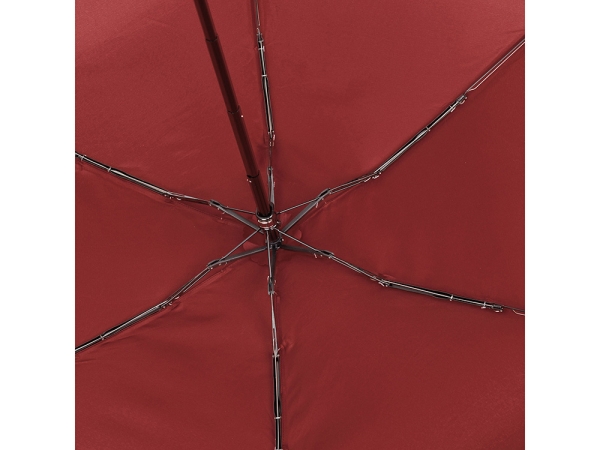 Зонт складной женский TORBER, механика, 5 сложений, красный, каркас алюминий, эпонж, пластиковая ручка, диаметр 91 см
