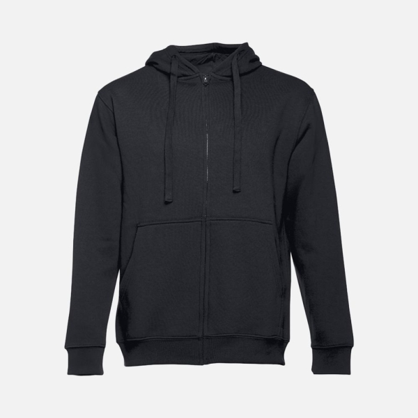 Толстовка мужская на молнии с капюшоном Amsterdam, черная