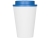 Пластиковый стакан Take away с двойными стенками и крышкой с силиконовым клапаном, 350 мл, белый/голубой