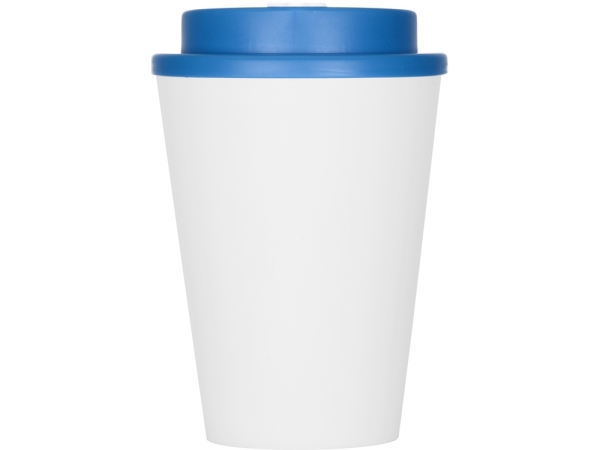 Пластиковый стакан Take away с двойными стенками и крышкой с силиконовым клапаном, 350 мл, белый/голубой