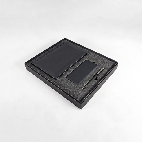 Набор подарочный BLISS: ежедневник, ручка и power bank в коробке  с ложементом
