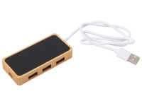 USB хаб с подсветкой лого «Reedia S5», 3*USB, 1*Type C, бамбук, черный USB хаб с подсветкой лого «Reedia S5», 3*USB, 1*Type C, бамбук, черный