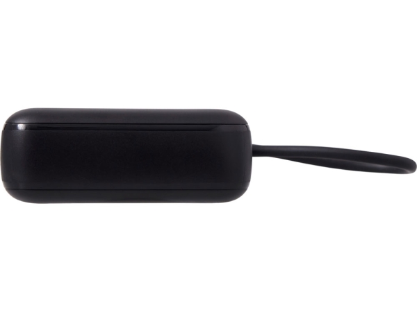 Внешний аккумулятор со встроенным кабелем «Liri», QC/PD, 10000 мАч, черный