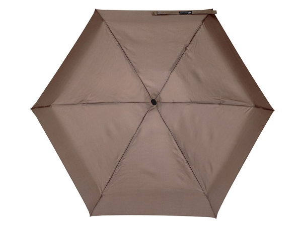 Зонт складной женский TORBER, механика, 5 сложений, коричневый, каркас алюминий, эпонж, пластиковая ручка, диаметр 91 см