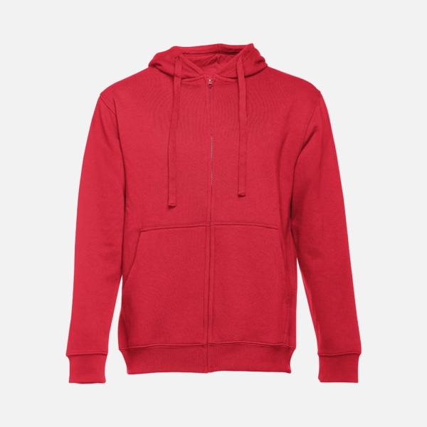 Толстовка мужская на молнии с капюшоном Amsterdam, красная