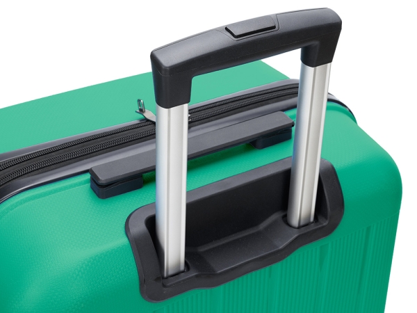 Чемодан TORBER В Отпуск, ярко-бирюзовый, полипропилен, 55 х 36 х 21,5 см, 37 л