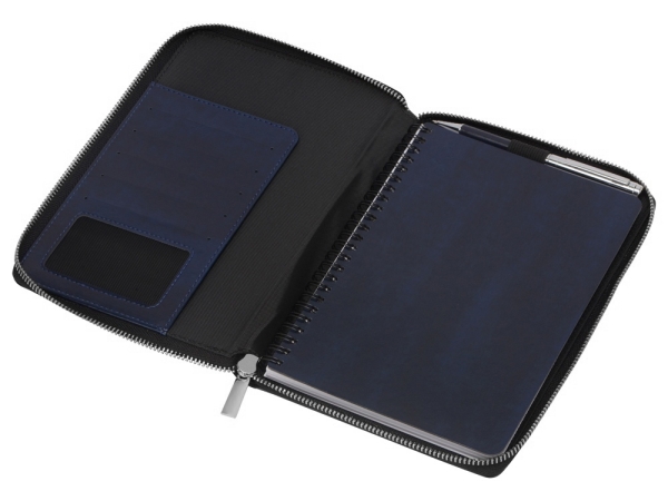 Бизнес-блокнот на молнии А5 «Fabrizio», 80 листов, темно-синий